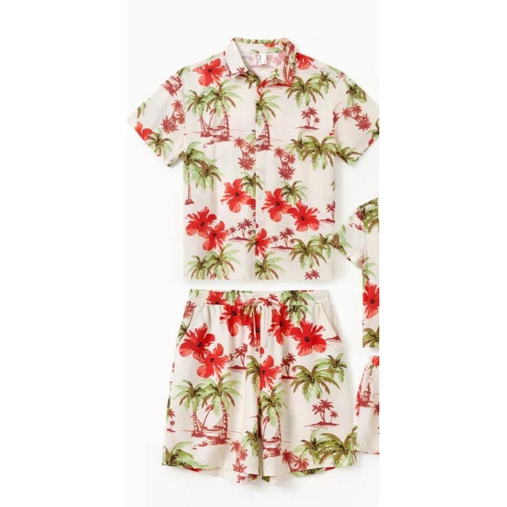 PatPat Mens Tropical shirt/shorts set sz large